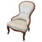 Antique Walnut Armchair with Silk Seat, 1850s 1