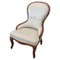 Antique Walnut Armchair with Silk Seat, 1850s, Image 1