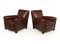 French Leather Club Chairs, 1940s, Set of 2 2