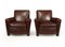 French Leather Club Chairs, 1940s, Set of 2 3