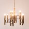 Vintage Brass 9-Light Chandelier by Gaetano Sciolari, 1970s 2