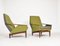 Mid-Century Modern Italian Upholstered Lounge Chairs in Teak in the Style of Gio Ponti, 1950s, Set of 2, Image 4