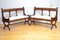 Victorian Curved Walnut and Inlaid Hall Benches, Set of 2, Image 1