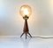 Mid-Century Scandinavian Tripod Table Lamp in Teak and Glass, 1960s, Image 2