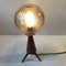 Lampe de Bureau Tripode Mid-Century Scandinave en Teck et Verre, 1960s 7