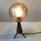 Mid-Century Scandinavian Tripod Table Lamp in Teak and Glass, 1960s, Image 7