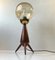 Mid-Century Scandinavian Tripod Table Lamp in Teak and Glass, 1960s, Image 9
