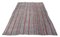 Vintage Turkish Gray Wool and Cotton Kilim Rug with Red Stripes, 1960s, Image 4