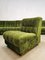 Sofá modular bohemio vintage de terciopelo verde. Juego de 6, Imagen 2