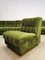 Vintage Bohemian Modular Sofa in Green Velvet, Set of 6 2