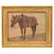 Pintura de paisaje y caballo, siglo XIX, óleo sobre lienzo, Imagen 1