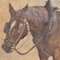 Pintura de paisaje y caballo, siglo XIX, óleo sobre lienzo, Imagen 3