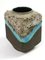 Jarrón pequeño de cerámica hecho a mano con esmalte turquesa, años 70, Imagen 3