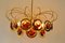 Italian Brass and Glass Chandelier in the Style of Sciolari 6