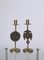 Folk Art Style Brass Candlesticks, 1970s, Set of 2, Image 2