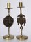 Folk Art Style Brass Candlesticks, 1970s, Set of 2 1