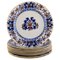 English Antique Dinner Plates in Hand-Painted Faience from Mintons, Set of 9 1