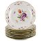 Assiettes Antiques en Porcelaine avec Fleurs Peintes à la Main de Meissen, Set de 8 1