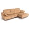 Beige Leather Corner Sofa with Stool by Ewald Schillig, Set of 2 3