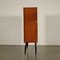 Veneered Lacquered Stained Wood, Brass and Glass Cabinet, Italy, 1950s 15