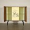 Veneered Lacquered Stained Wood, Brass and Glass Cabinet, Italy, 1950s 3