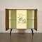 Veneered Lacquered Stained Wood, Brass and Glass Cabinet, Italy, 1950s, Image 3