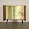 Veneered Lacquered Stained Wood, Brass and Glass Cabinet, Italy, 1950s 4