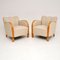 Vintage Swedish Satin Birch Lounge Chairs, Set of 2, Image 1