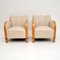 Vintage Swedish Satin Birch Lounge Chairs, Set of 2 2