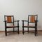 Mid-Century French Wooden and Rush Armchairs, Set of 2 9