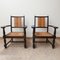 Mid-Century French Wooden and Rush Armchairs, Set of 2 14
