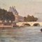 P. Sain, Pont Neuf in Paris, óleo sobre lienzo, siglo XIX, Imagen 2