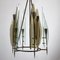 Italian Brass and Glass Chandelier From Cristal Art, 1960s 11