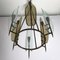 Lámpara de araña italiana de latón y vidrio de Cristal Art, años 60, Imagen 12