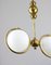 Mid-Century Brass & Opaline Glass Chandelier 2