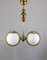 Mid-Century Brass & Opaline Glass Chandelier 11