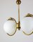 Mid-Century Brass & Opaline Glass Chandelier 3