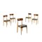 Beech and Mahogany Chairs, Italy, 1960s, Set of 5 1