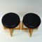 Scandinavian Oak Stools with Black Leatherette Seats from Simpnäs Snickeri, 1960s, Set of 2, Image 5