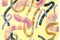 Trittico di pittura astratta di riccioli gialli, 2021, Immagine 9