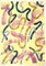 Tríptico de pintura abstracta de rizos amarillos, 2021, Imagen 6