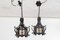 19th Century Gothic Stained Glass Pendant Lanterns, Set of 2 1
