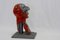 Giulio Tucci, Red Pulcinella, Painted Terracotta Sculpture 5