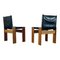 Monk Dining Chairs and Table in Black Leather and Beech by Tobia & Afra Scarpa for Molteni, 1973, Set of 7, Image 10