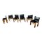 Monk Dining Chairs and Table in Black Leather and Beech by Tobia & Afra Scarpa for Molteni, 1973, Set of 7 5