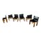 Monk Dining Chairs and Table in Black Leather and Beech by Tobia & Afra Scarpa for Molteni, 1973, Set of 7, Image 5