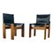 Monk Dining Chairs and Table in Black Leather and Beech by Tobia & Afra Scarpa for Molteni, 1973, Set of 7, Image 9