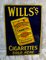 Grand Panneau Publicitaire Vintage en Émail de Will's Gold Flake 7