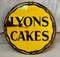 Insegna pubblicitaria vintage smaltata di Lyons Cakes, Immagine 1
