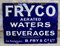 Cartel vintage esmaltado de Fryco Aerated Water & Beverages, Imagen 1